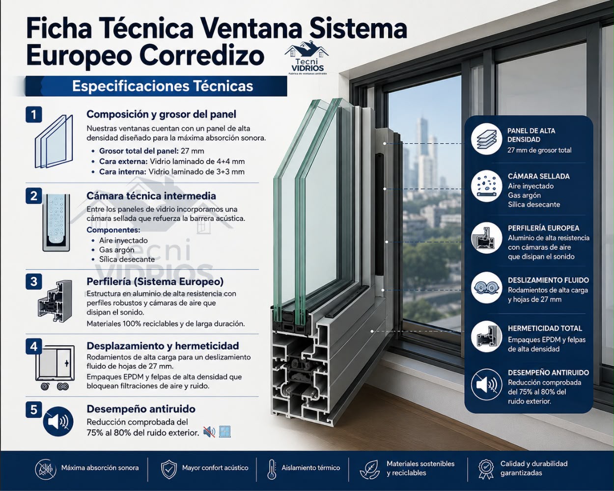 Ventana Corrediza Sistema Europeo